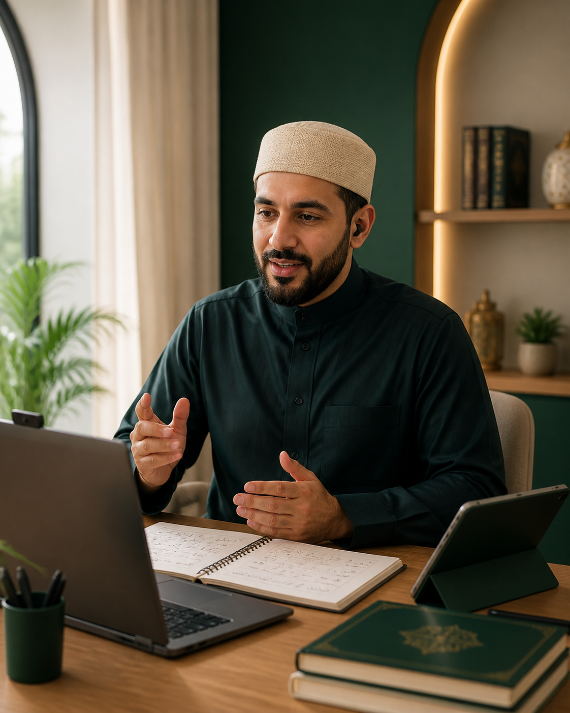 معلم افتراضي مولد بالذكاء الاصطناعي يقدّم درسًا عبر الإنترنت
